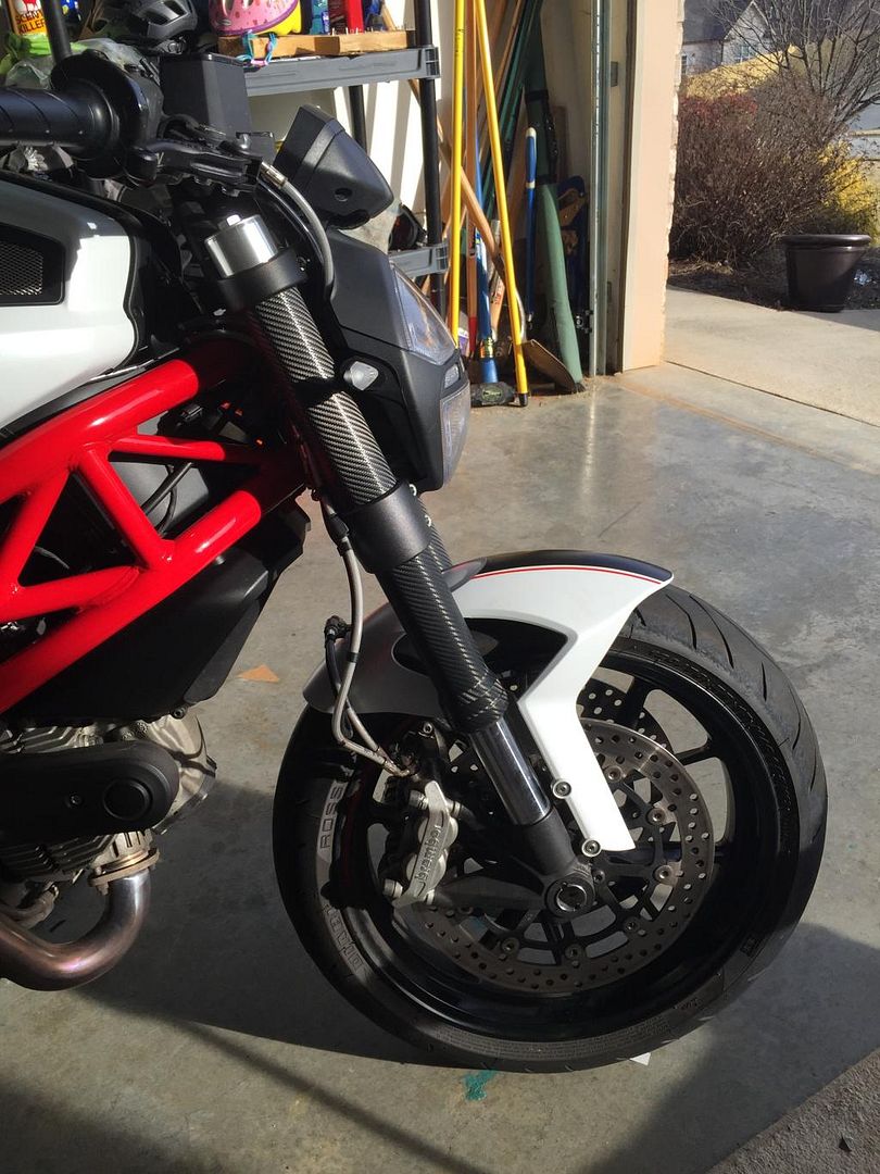 Vinyl Wrapped Forks Ducati Monster Motorcycle Forum